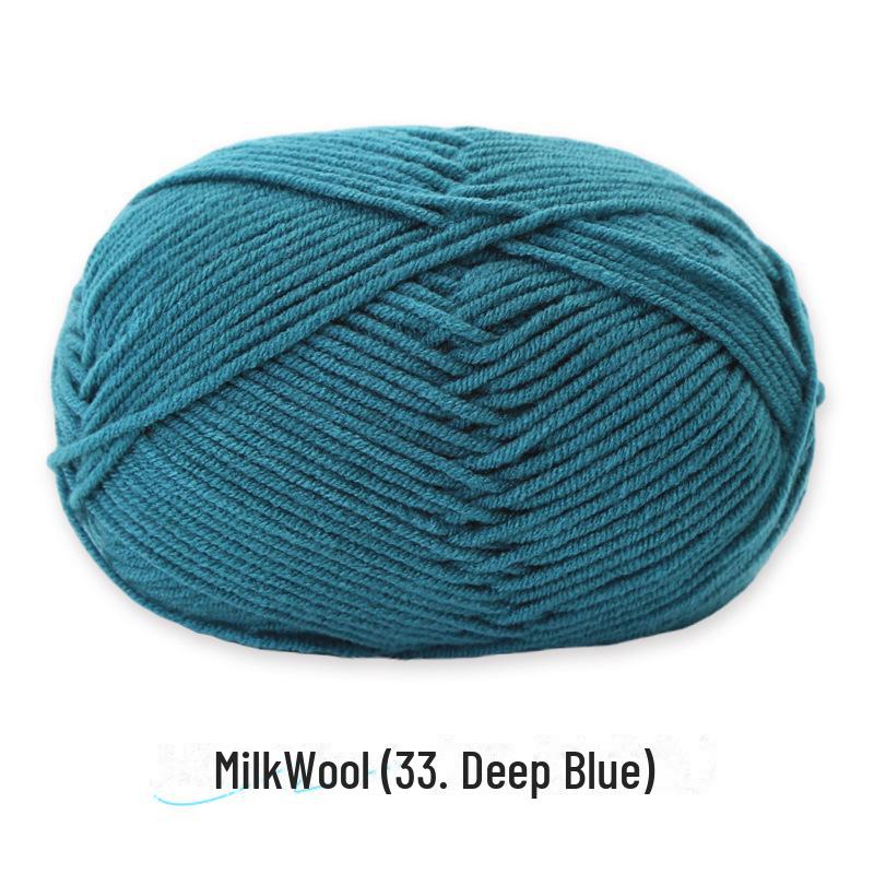 4-Strand Combed Milk Cotton Yarn Ball for DIY Crochet: Doll Making & Baby Sweater/Scarf Kit