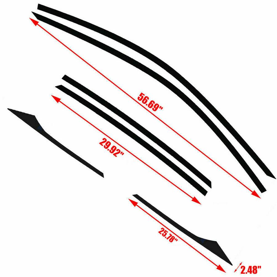 6 шт. Хромированные накладки на окна в стиле блэкаут, глянцево-черные для Honda Accord 2018-2020