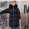 Женские зимние теплые парки с меховым капюшоном, длинное пуховое пальто, пальто больших размеров