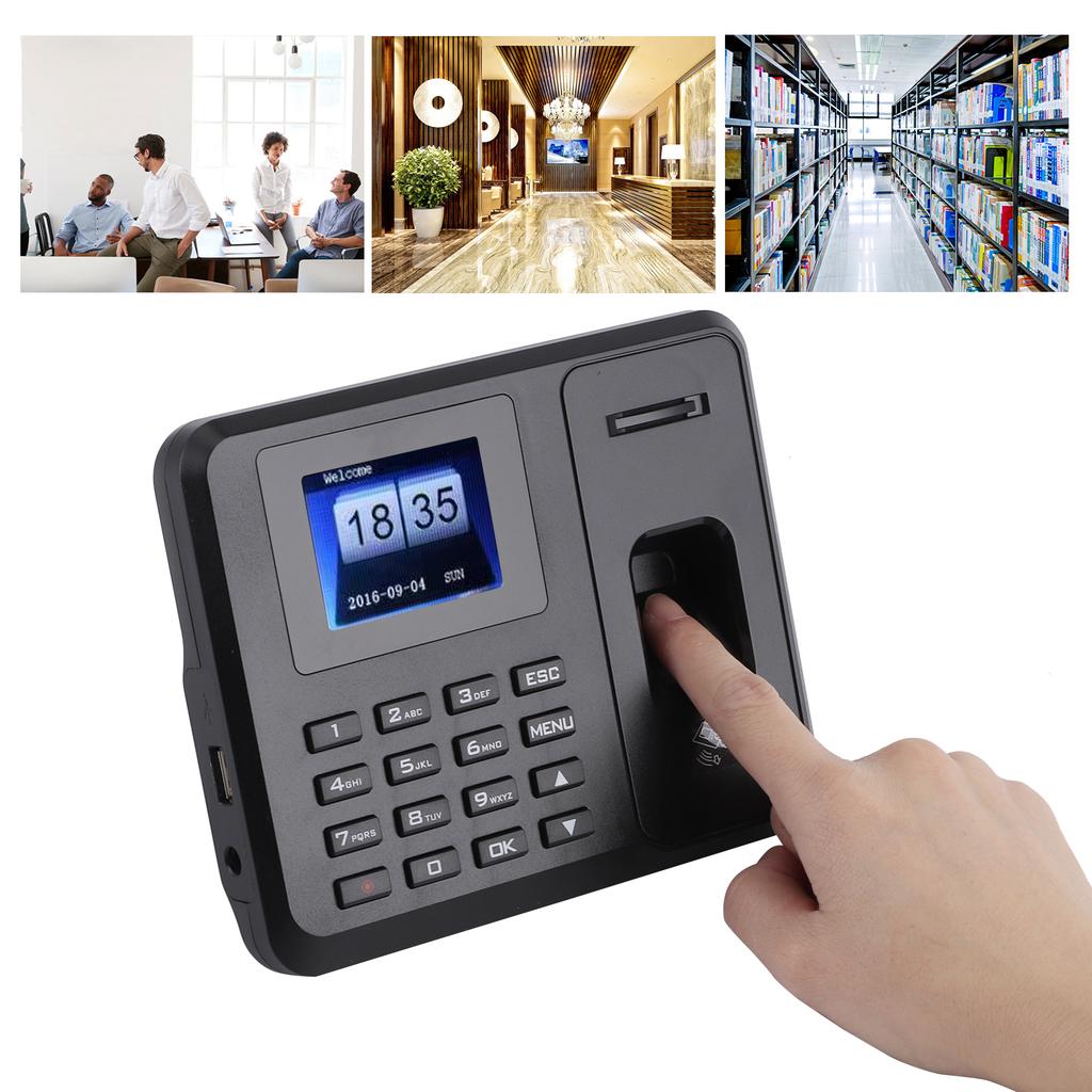 USB Standalone Time Attendance 2.4in TFT LCD Screen Password Fingerprint ID Card Recognition