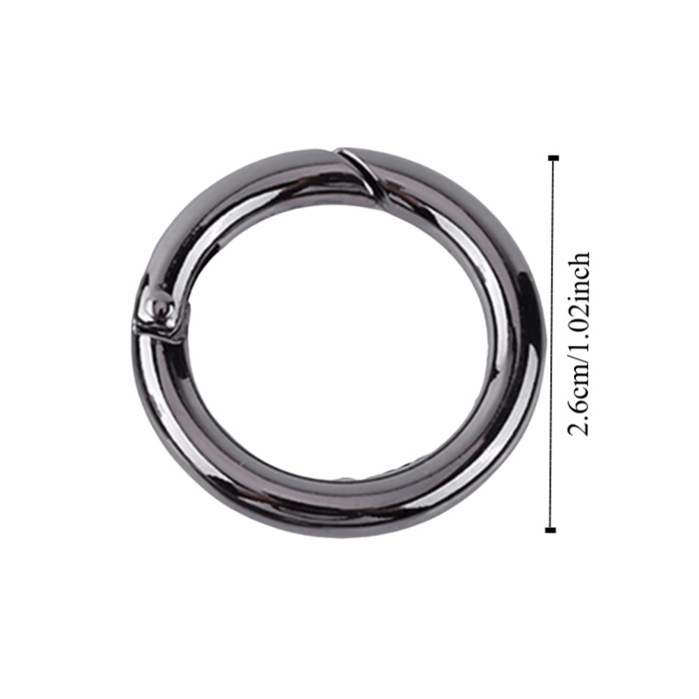 20 Pcs Round Round Carabiner Spring Snap Clips Zinc Alloy Keychain Buckle  Outdoor Activities