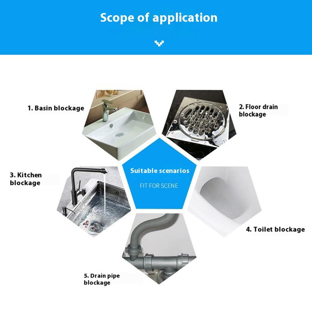 Pack Of 5 110g Drain Cleaner Bottles Powerful Clog Remover For Kitchen Sink Bathroom Toilet Safe Freshener