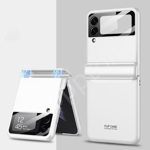 Магнитный адсорбционный защитный чехол для Samsung Galaxy Flip4 Z Flip 4, ультратонкий матовый жесткий пластиковый чехол со стеклянным объективом