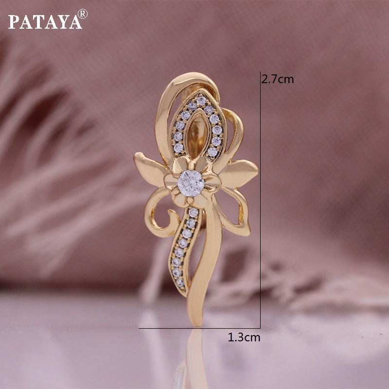 PATAYA Цвет розового золота, инкрустированные белым цветом, искусственный циркон, галстук-бабочка, сладкие серьги