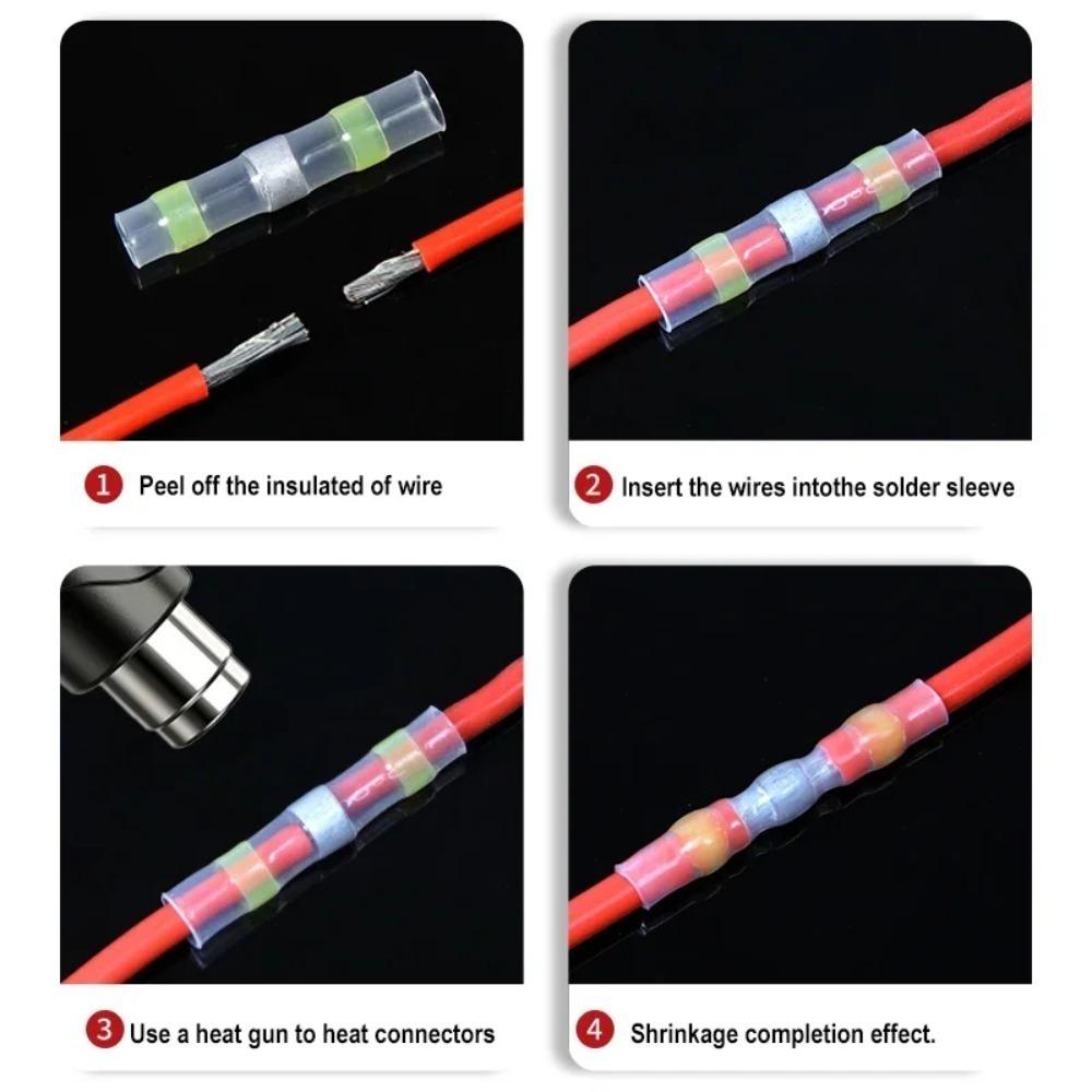 50/100 Pcs Solder Sleeve Wire Connectors Practical Electrical Waterproof Seal Heat Shrink Butt Terminals Wire Cable Splice Kit