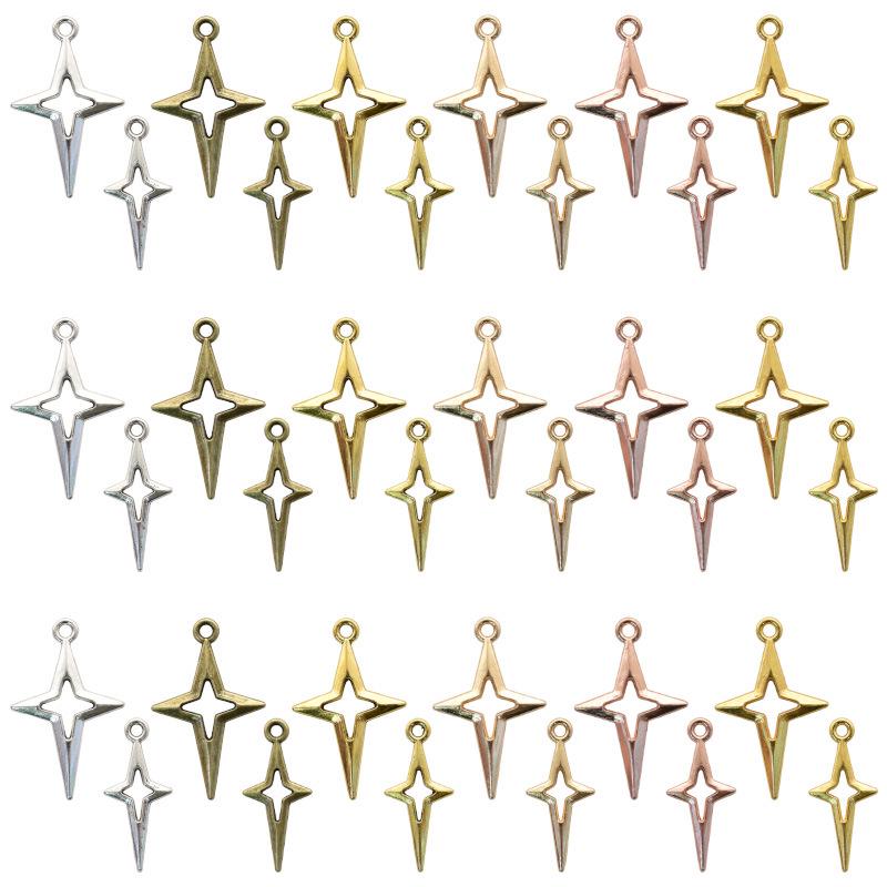 Аксессуары для ювелирных изделий из сплава своими руками: Подвески в виде полых звезд для браслетов, ожерелий и серег — доступны в двух размерах.