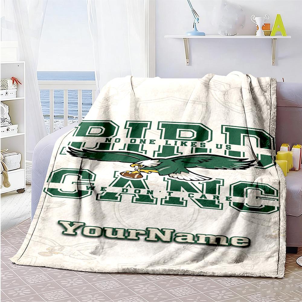 Philadelphia Eagles Personalized Name Blanket Lightweight Personalized Blanket Comfortable Perfect For Chair Office Bed Seaside