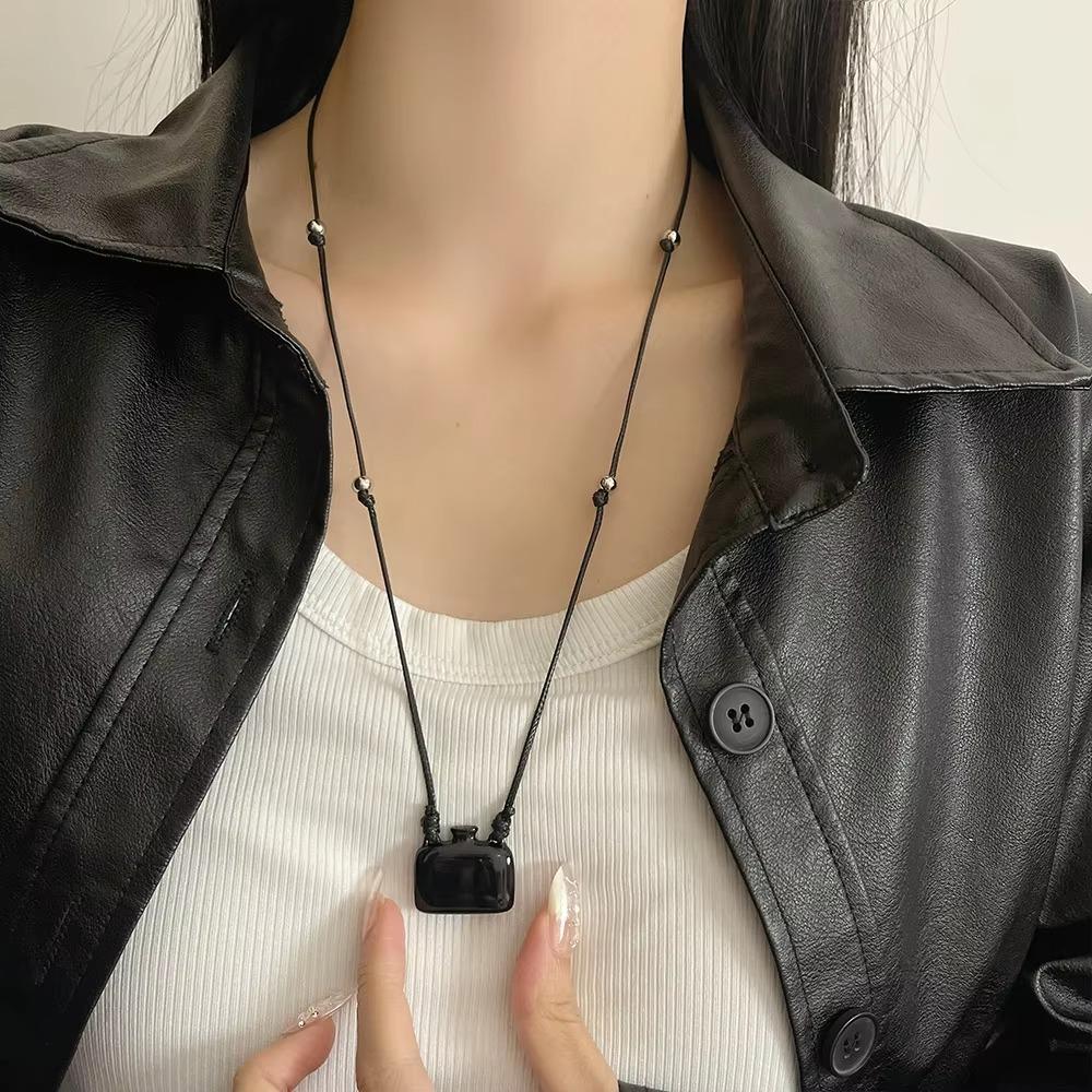 Alloy Square Bottle Long Necklace Adjustable Pendant Necklace Fashion Sweater Chain  Women