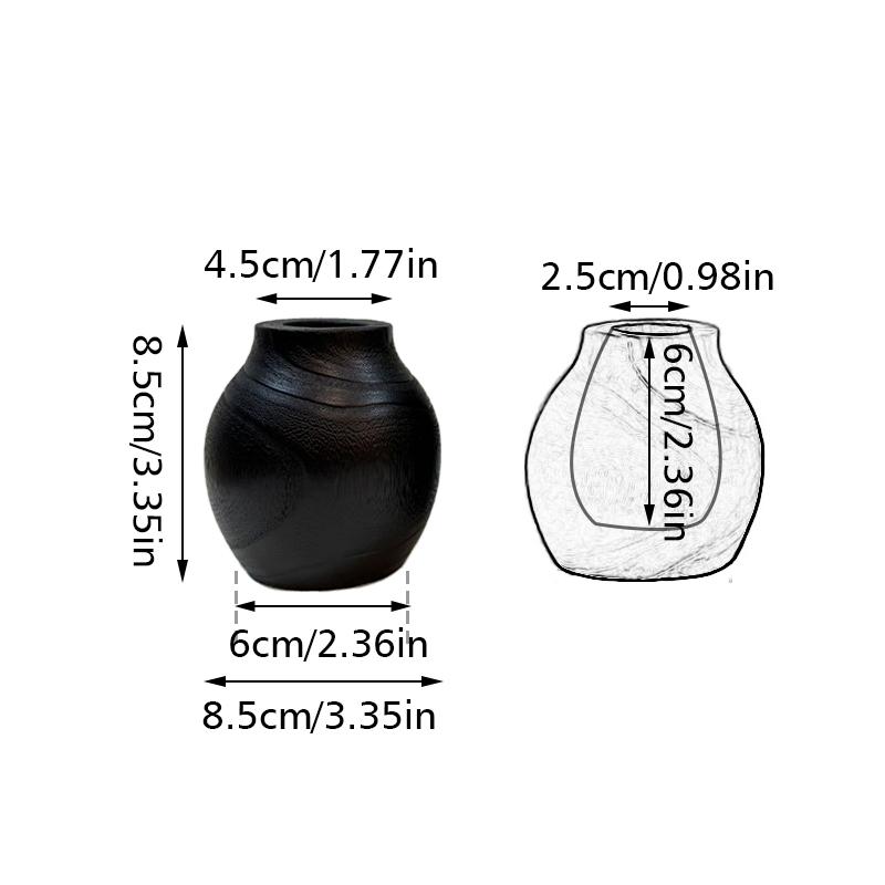 1 шт. Искусственный цветок Сухой цветок Ваза Креативное украшение дома Деревянная ваза Современный минимализм