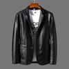 Spring and Autumn New Coat, Men's Thermal Leather Jacket Casual Pu Leather Jacket Leather Suit