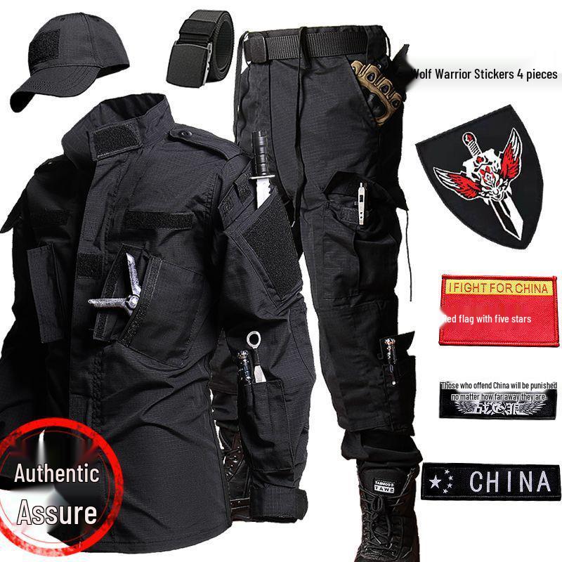 Мужской темно-синий тактический тренировочный костюм для улицы: Износостойкая тактическая софтшелл куртка