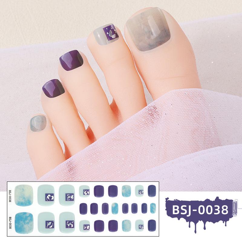 New Gel Manicure Stickers Toe Stickers Waterproof Hot Stamping Semi-cured Nail Stickers