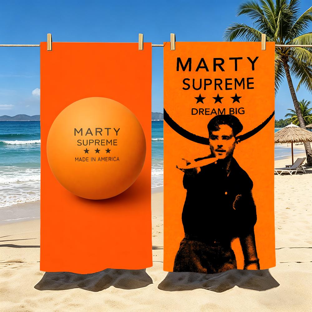 Полотенце для рэпера Marty Supreme, полиэстер, пляжное полотенце, быстросохнущее, без песка, банное полотенце для лета, бассейна, путешествий, отпуска