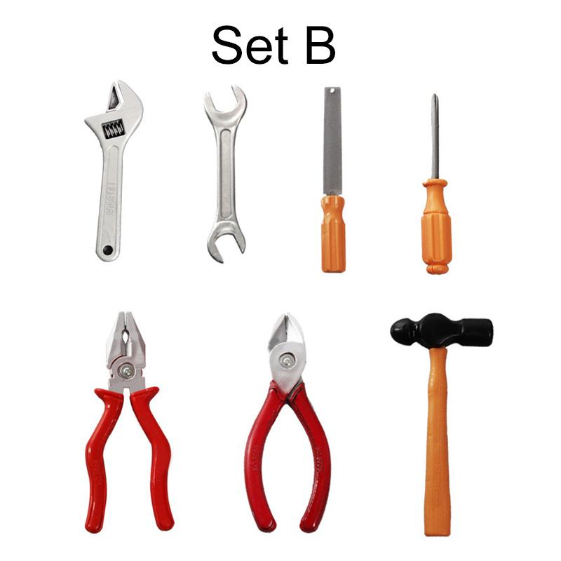 Детский имитационный ремонтный инструмент Пластиковые игрушки для мальчика Инструменты для обслуживания Отвертка Молоток Клещи Детская игрушка для ролевых игр Игры TMZ