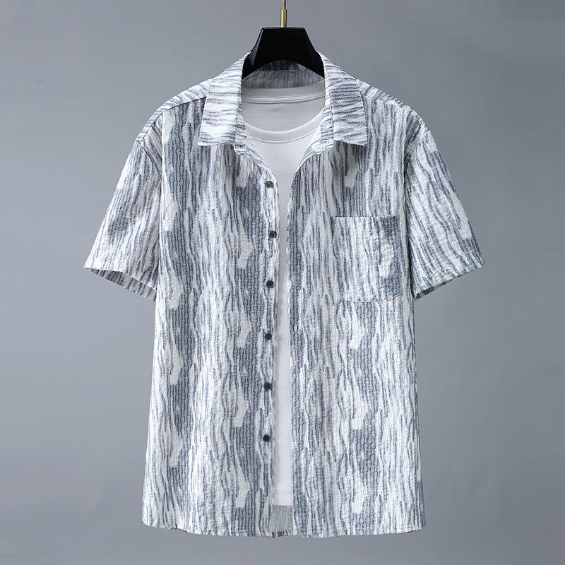 Мужские рубашки с коротким рукавом, летняя мода, большие размеры 4XL-11XL, полосатая рубашка большого размера, мужская рубашка