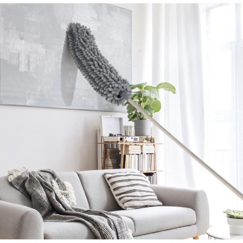 One Pole Multi-head 2.5m Chicken Feather Duster Retractable Fiber Duster Chenille Dusting Brush