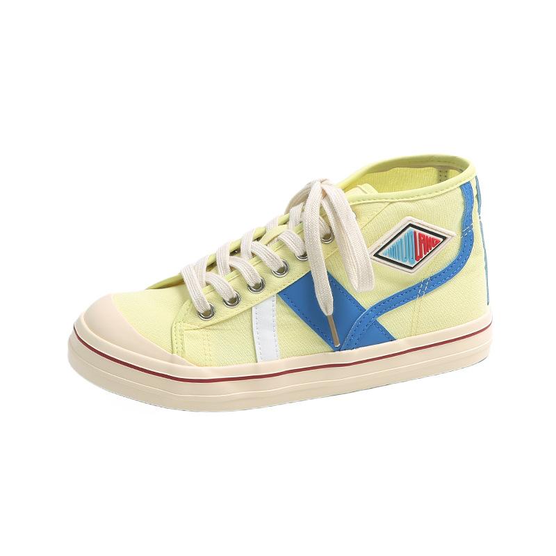 Дофаминовое сочетание цветов, платформа, парусиновые туфли, женские, 2025, новая мода, универсальные, удобные, дышащие, спортивные и повседневные туфли