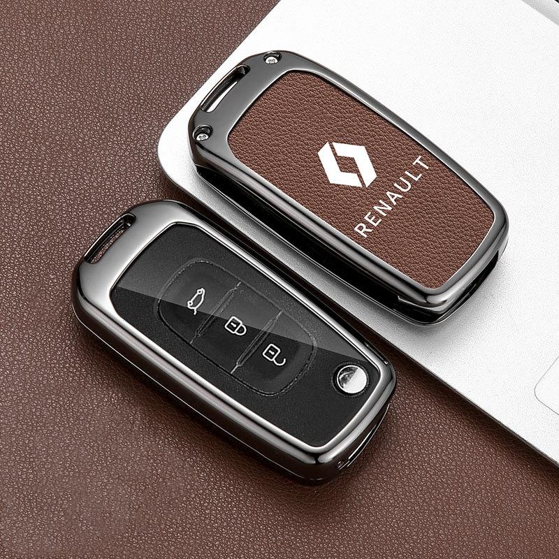 Кожаный чехол из термополиуретана из цинкового сплава, складная сумка для ключей с дистанционным управлением для Renault Logan 2 Stepway Sandero Clio 5 Arkana Captur Kadjar 2019 2020 2021