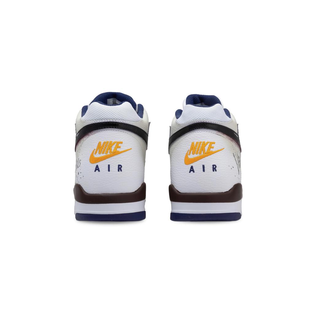 Nike Flight Legacy Forbidden Ground Anti Slip Wear Resistant Mid Top Vintage Basketball Shoes Men's White Brown BQ4212-102(Team864-)