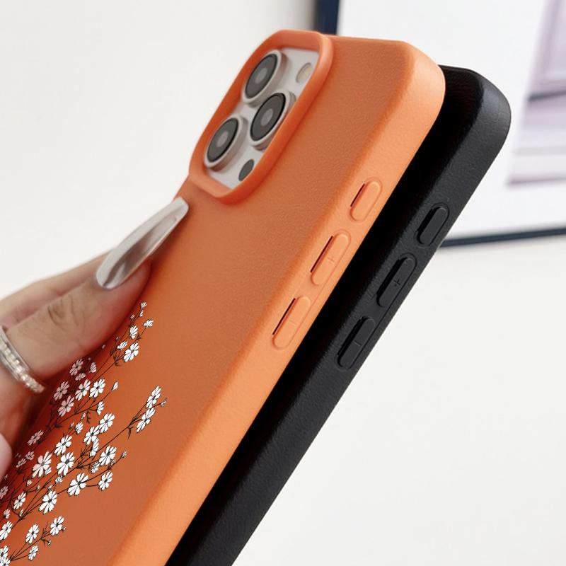 Маленький белый цветочный принт матовый тонкий чехол для телефона iPhone 16 Pro 15 Pro Max 14 13 12 11 TPU кожа текстура мягкий противоударный бампер чехол