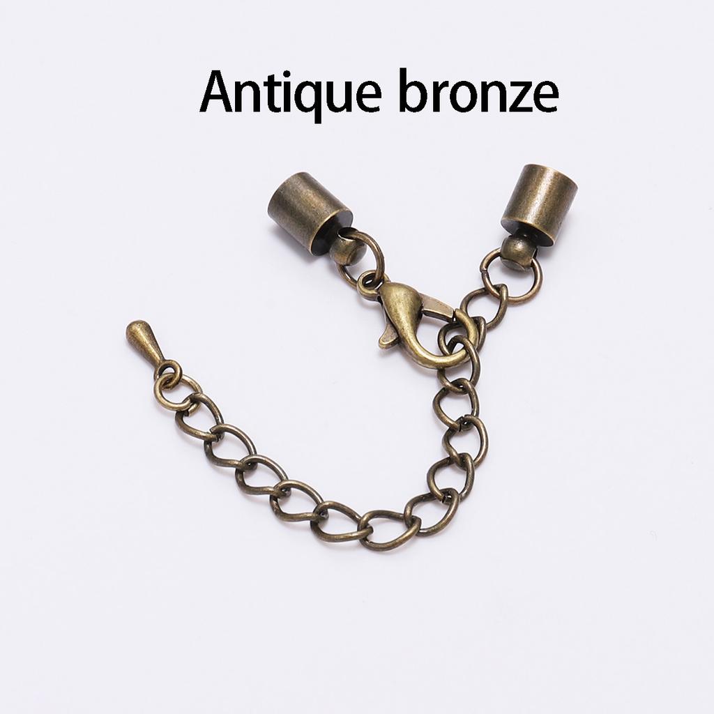 10pcs/lot Tassel Leather Cord End Tip Caps Extending Chain Lobster Clasps Connectors For DIY Necklace Jewelry Making Findings