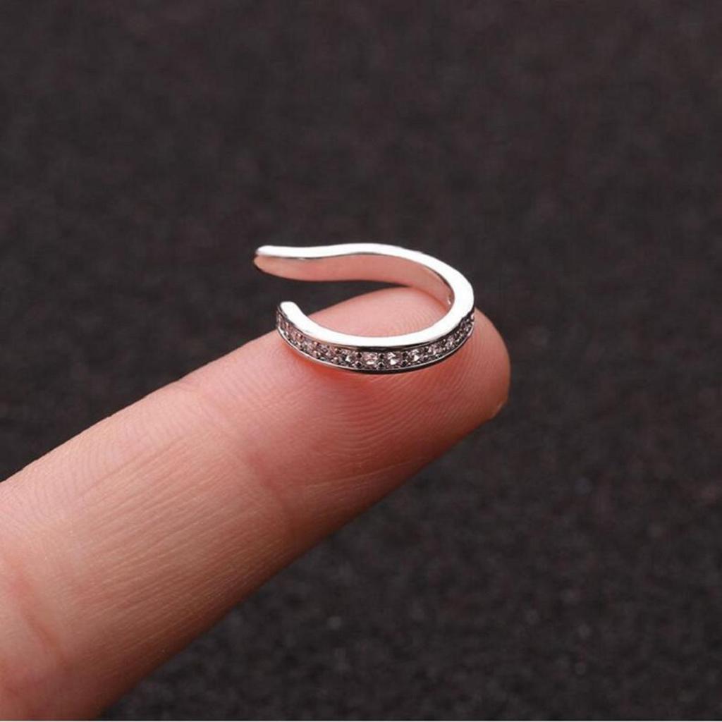 1 шт без пирсинга, блестящая нержавеющая сталь, хрящ, манжеты для ушей, кристалл, кубический циркон, зажим для ушей, ювелирные изделия