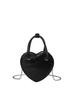 Street Chic Pu Small Square Bag Trendy Heart-shaped Zipper Closure Shoulder Bag Silver