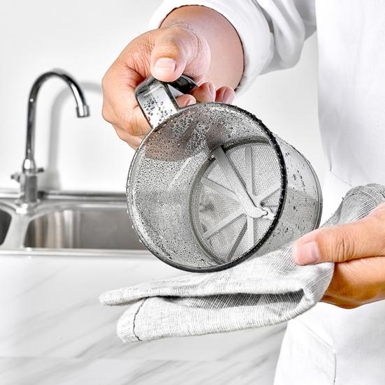 Кухонный сито для муки, пищевой сорт, мелкая сетка из нержавеющей стали, быстрое просеивание, защита от засорения, пресс для одной руки, кривошипный сито для выпечки, фильтр для сока, соевого молока