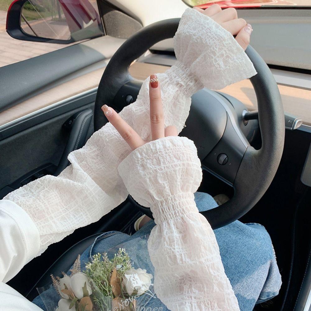 UV Protection Long Sleeves Cycling Chiffon Sleeve Cooling Sleeves Arm Sleeves Sunscreen Sleeves