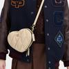 New COACH Heart Quilted Leather Heart Bag, Shoulder Bag, Crossbody Bag Trumpets Women's Beige CE725-B4IY
