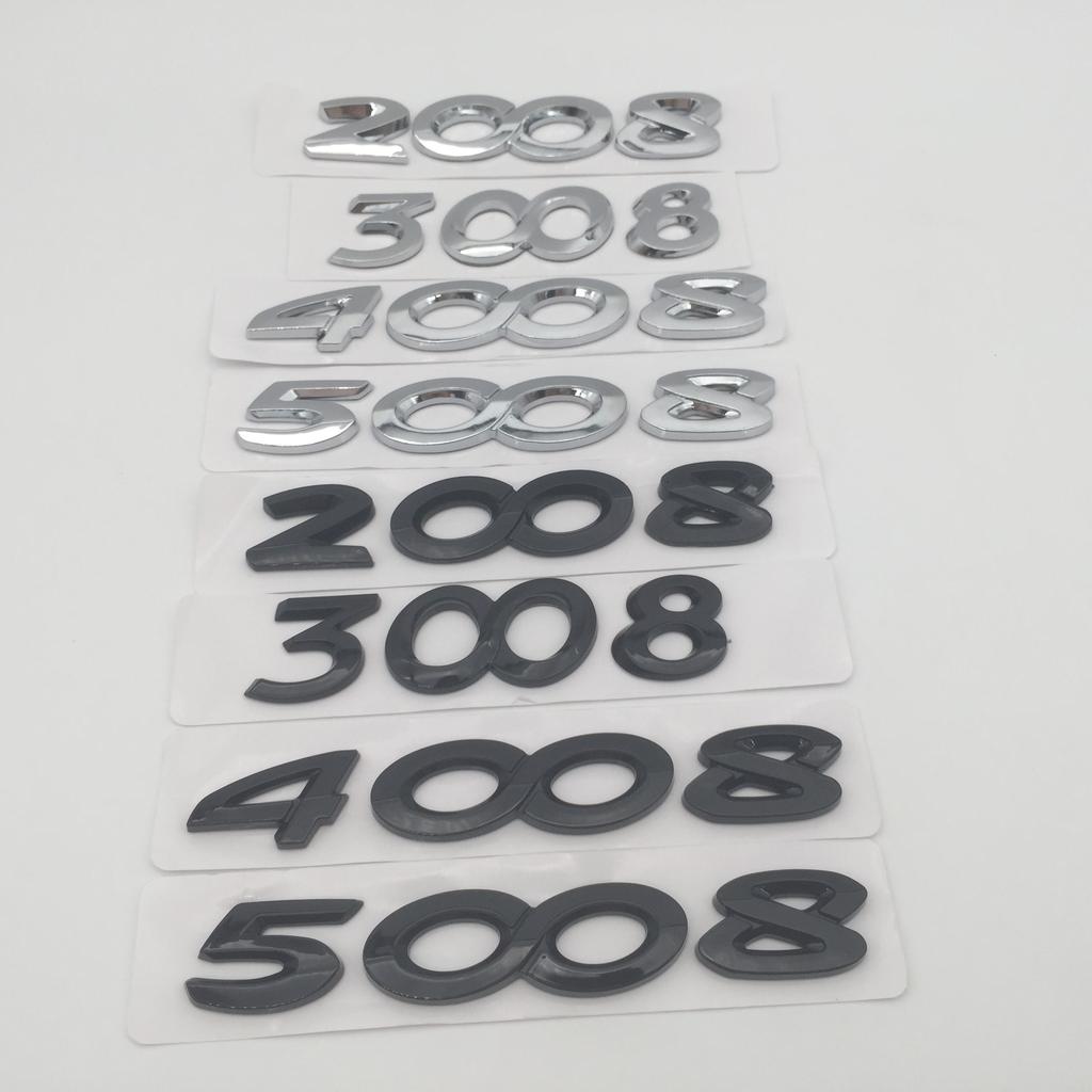 1pcs 3D ABS GT 2008 3008 4008 5008 car Letter Emblem Rear tail trunk Decals badge sticker Decal styling Accessories