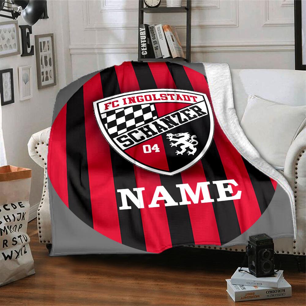 Custom Name FC Ingolstadt Team Crest blanket for Couch & Bed, Plush Cozy Fuzzy Blanket Super Soft & Warm Blankets for Fall and Winter. 0908277