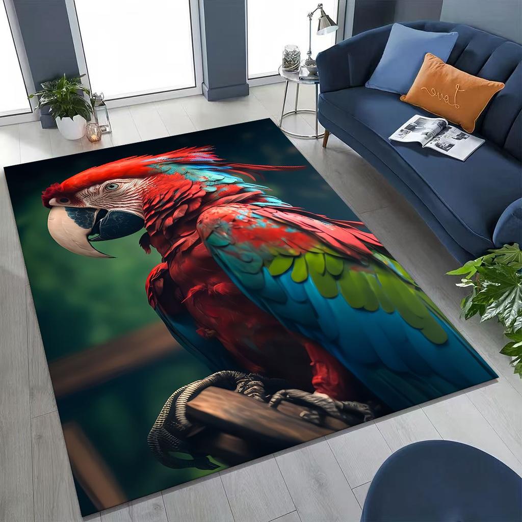 Красочный тропический попугай ара, натуральное искусство птиц, ковер для спальни, гостиной, дивана, домашний коврик для двери, декор, большой нескользящий коврик для пола