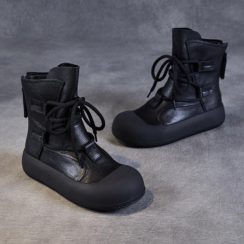 GKTINOO Ручная работа Ретро Римские Ботильоны для Женщин Натуральная Кожа Массивная Платформа Задняя Молния Комфорт Тренд Повседневные Короткие Ботинки