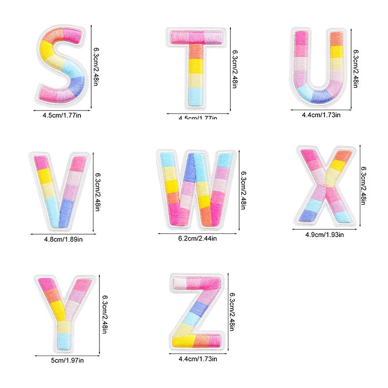 Алфавит 26 букв вышитые наклейки современный полиэстер ручная работа своими руками аппликация простота вогнутые выпуклые буквы градиент цвета