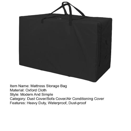 Folding Mattress Storage Bag Heavy Duty Waterproof Oxford Cloth Dust-proof Portable Handle Trifold Mattress Bedding Clothes Organizer Pouch