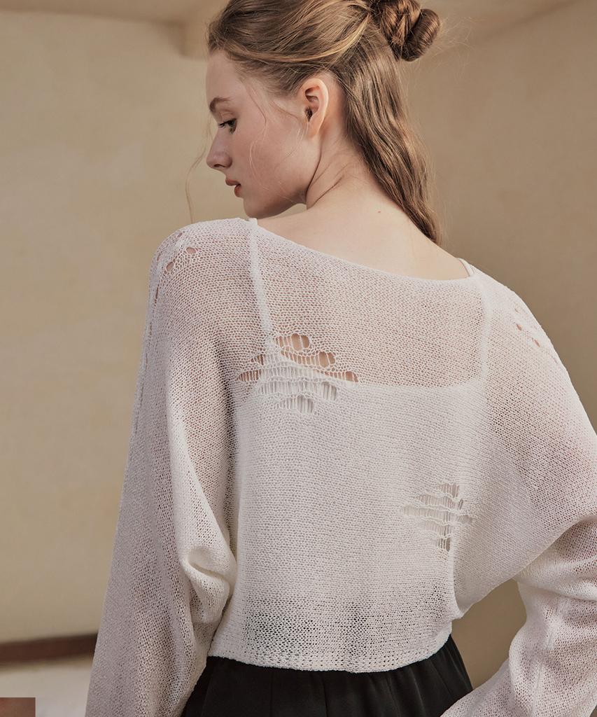 ZEROSTREET [2 Colors] Damaged Boucle Knit