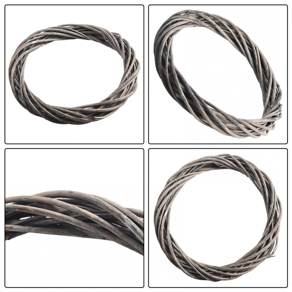 Рождественский ротанг для кольца-венка, плетеный виноград, гирлянда, подвесной свадебный серый венок