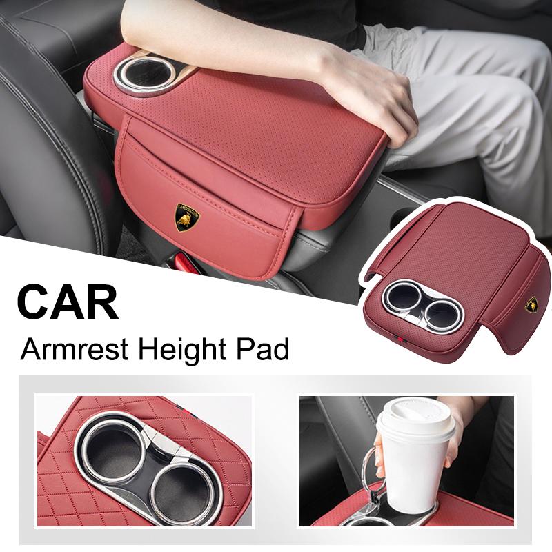 Leather Car Center Console Armrest Cushion 2 Cup Holder For Lamborghini LP570 LP610 Urus LP700 LP770 Gallardo Aventador Keyring VV3