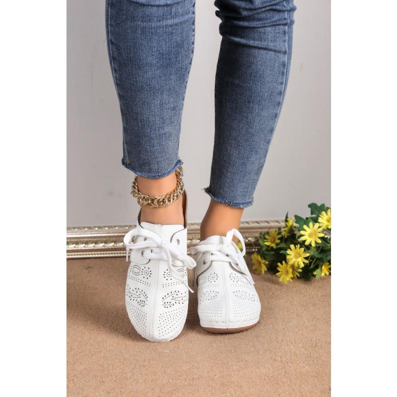 Baotou Half Slippers with Strap, Slope Heel, Women's Cool Drag, Large Hollow Sandals