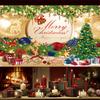 Pack of 1 Merry Christmas Decoration Banner Christmas Party Decoration Banner Christmas Tree Gift Pattern Holiday Decoration