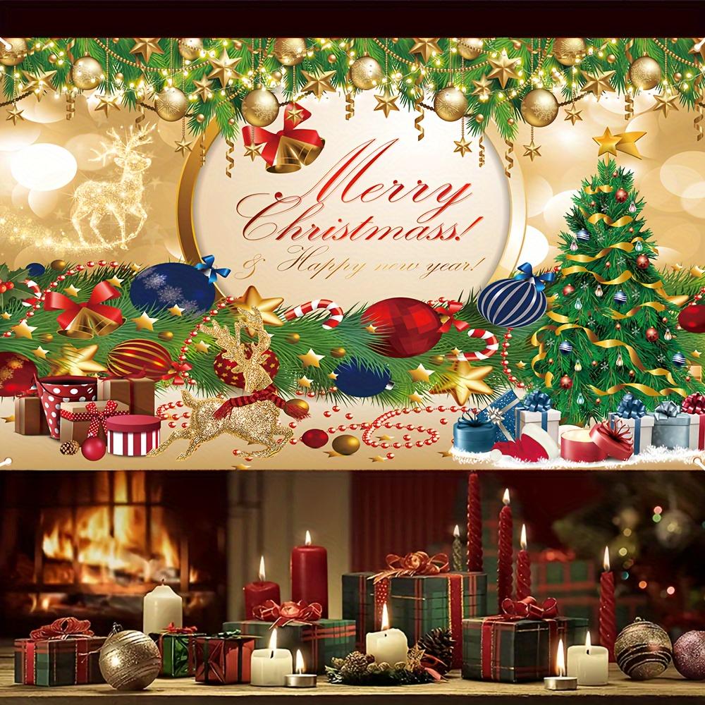 Pack of 1 Merry Christmas Decoration Banner Christmas Party Decoration Banner Christmas Tree Gift Pattern Holiday Decoration