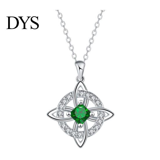 Birth Month Stone Necklace Celtic Knot Witches Birthstone Sparkling Symbol Magic Wiccan Spiritual Jewelry Gift for Women Mom Wife Girlfriend