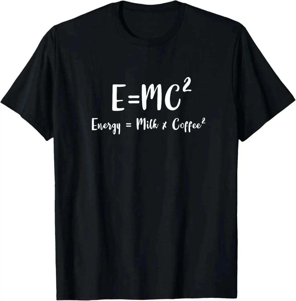 EMC2 Забавная Научная Кофе Энергия Молочный Кофе Подарок Футболка С Принтом Графические Футболки Графические Футболки Camisas Streetwear