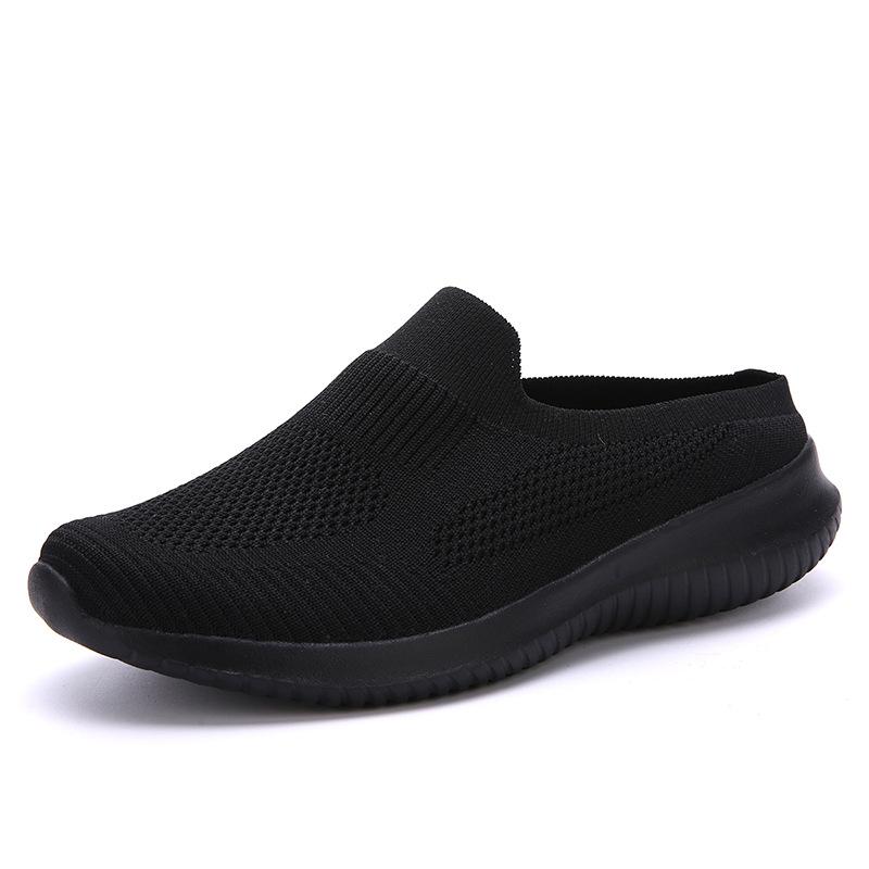 One Pedal Lazy Half Slippers Women's Summer Lightweight Mesh Foot Cover Women's Shoes Pregnant Women's Walking Shoes Old Beijing Cloth Shoes Women