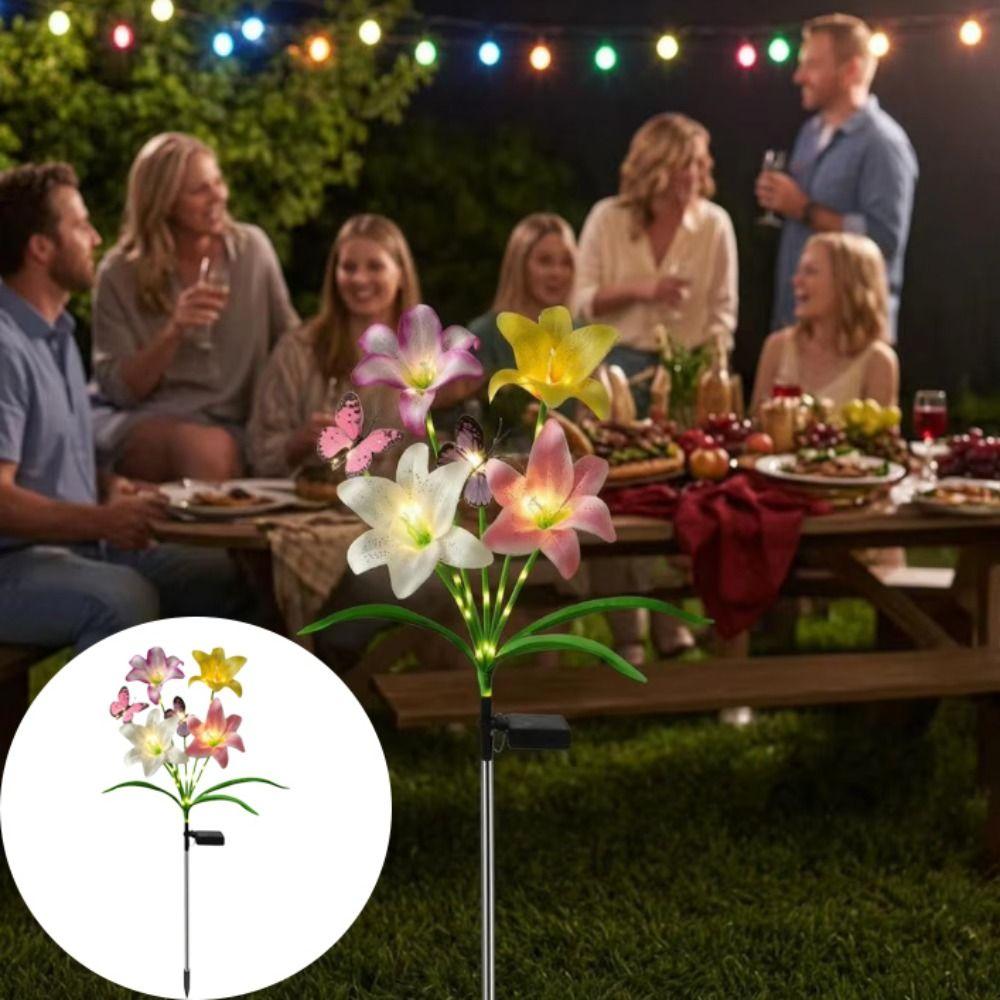 Waterproof LED Landscape Lamp Butterfly Design Solar Lights Solar Flower Lights Outdoor