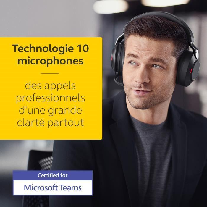 Casque sans fil - JABRA - Evolve2 85 - Stéréo - USB-A - Annulation active du bruit