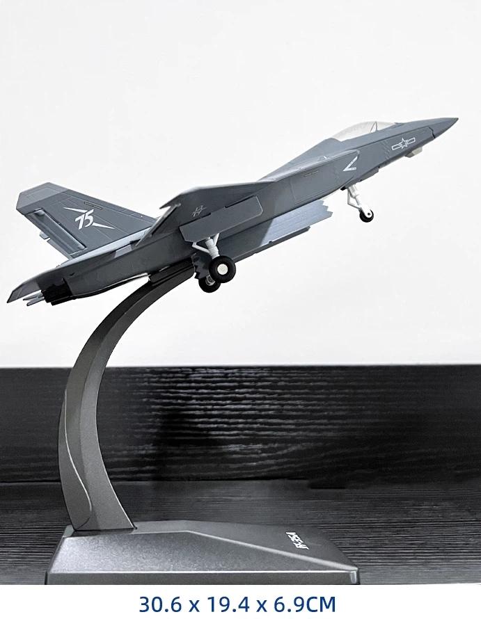 1: 64 [Живопись к 75-летию] J-35a Модель самолета Симуляция Сплав Палубный Истребитель-невидимка Украшение Коллекция