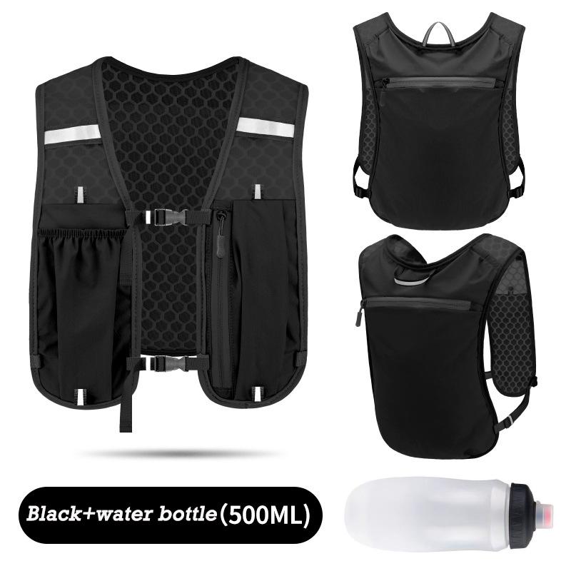 1pc Biking Running Storage Vest Lightweight Running Vest Reflective Phone Water Bottle Storage Pocket Mesh Breathable Sport Vest