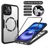 For Magsafe 360° Full Cover Phone Case For iPhone 16 15 13 11 14 12 Pro Max 16 15 Plus Funda Wireless Charging Shockproof Cover